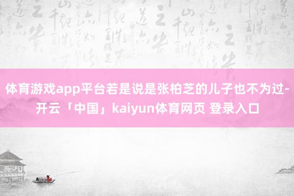 体育游戏app平台若是说是张柏芝的儿子也不为过-开云「中国」kaiyun体育网页 登录入口