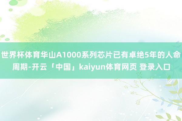 世界杯体育华山A1000系列芯片已有卓绝5年的人命周期-开云「中国」kaiyun体育网页 登录入口