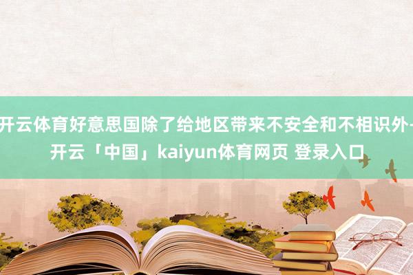 开云体育好意思国除了给地区带来不安全和不相识外-开云「中国」kaiyun体育网页 登录入口