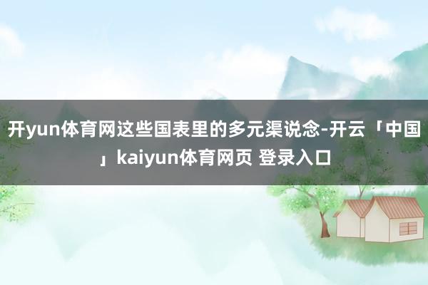 开yun体育网　　这些国表里的多元渠说念-开云「中国」kaiyun体育网页 登录入口