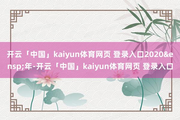 开云「中国」kaiyun体育网页 登录入口2020&ensp;年-开云「中国」kaiyun体育网页 登录入口