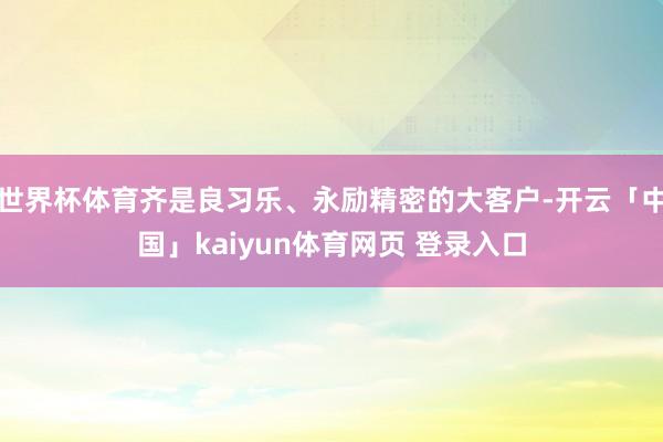 世界杯体育齐是良习乐、永励精密的大客户-开云「中国」kaiyun体育网页 登录入口