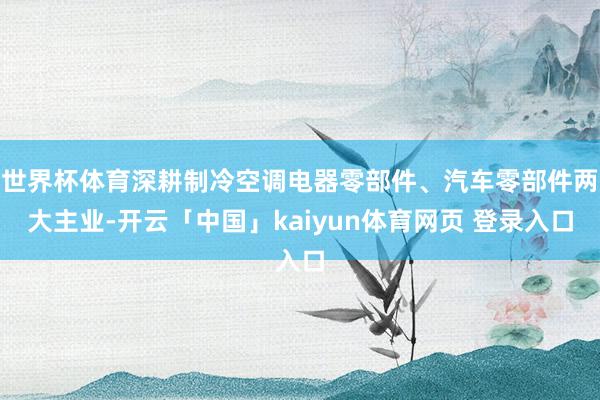 世界杯体育深耕制冷空调电器零部件、汽车零部件两大主业-开云「中国」kaiyun体育网页 登录入口