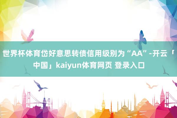 世界杯体育岱好意思转债信用级别为“AA”-开云「中国」kaiyun体育网页 登录入口