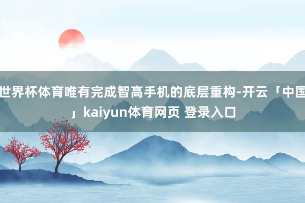 世界杯体育唯有完成智高手机的底层重构-开云「中国」kaiyun体育网页 登录入口
