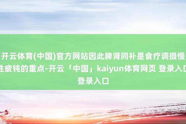 开云体育(中国)官方网站因此脾肾同补是食疗调摄慢性疲钝的重点-开云「中国」kaiyun体育网页 登录入口